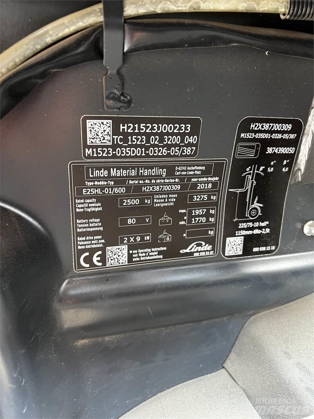 Linde E25/600HL Elektrostapler