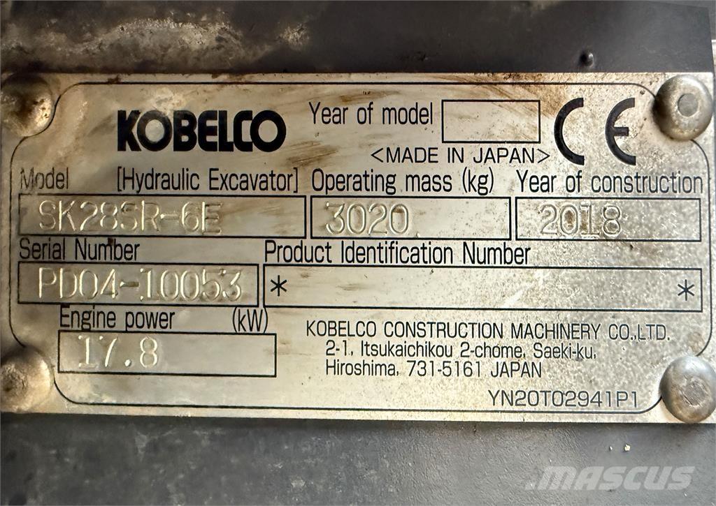 Kobelco SK28SR-6E Minibagger < 7t
