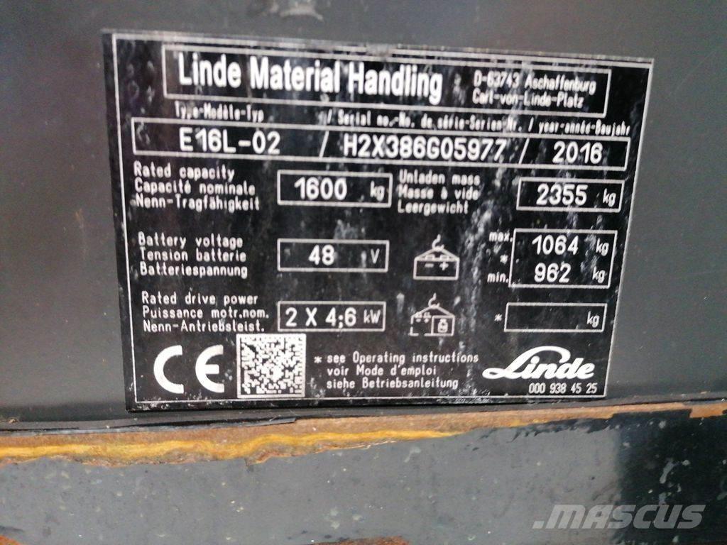 Linde E16L-02 Elektrostapler