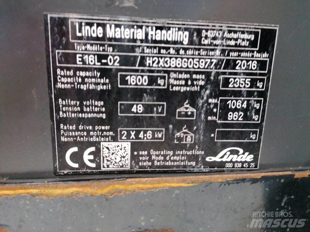 Linde E16L-02 Elektrostapler