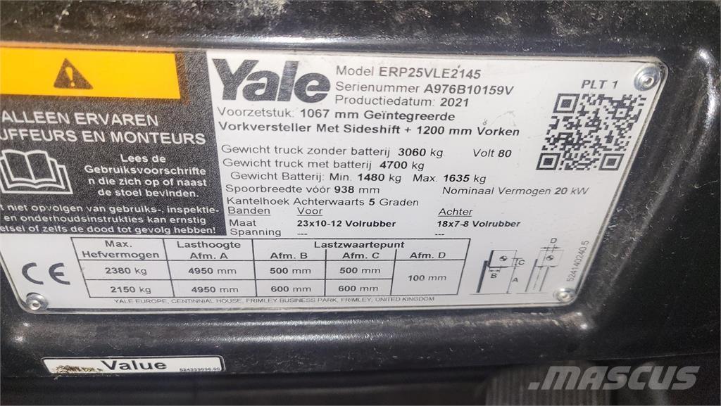 Yale ERP25VL 2021 Elektrostapler