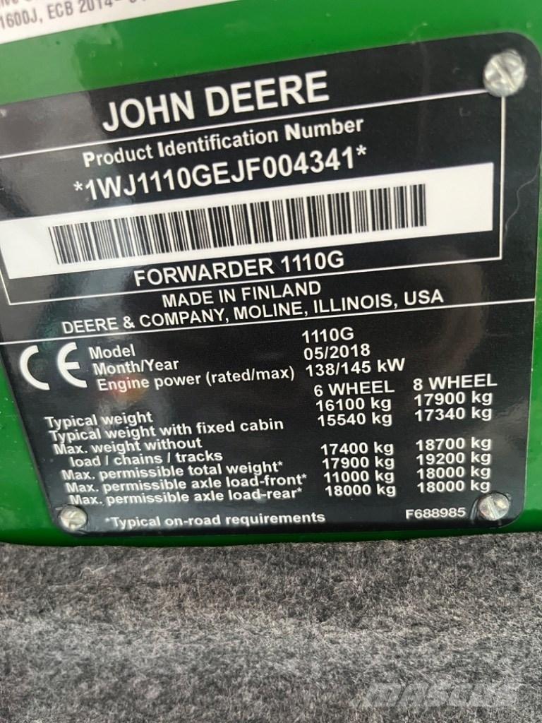 John Deere 1110G Forwarder
