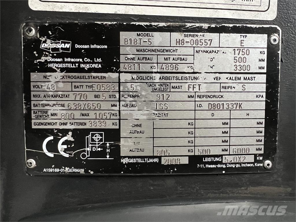 Doosan B18T-5 Elektrostapler