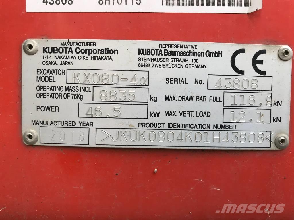 Kubota KX 080-4 Midibagger  7t - 12t