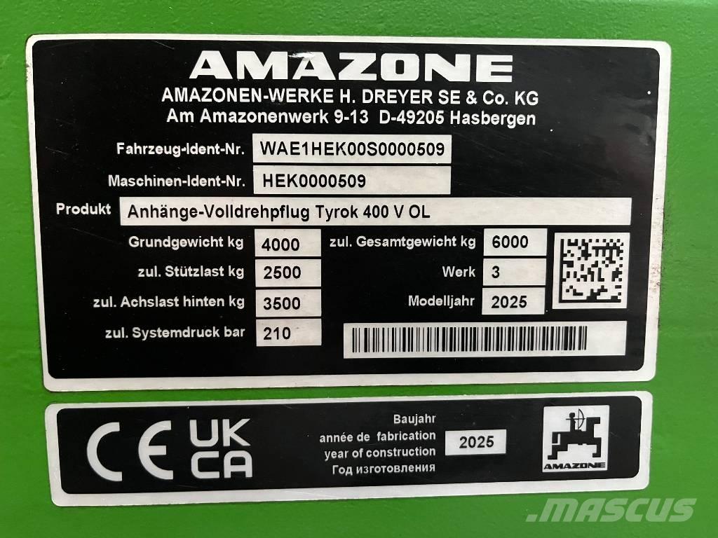 Amazone Tyrok 400 VS Wendepflüge