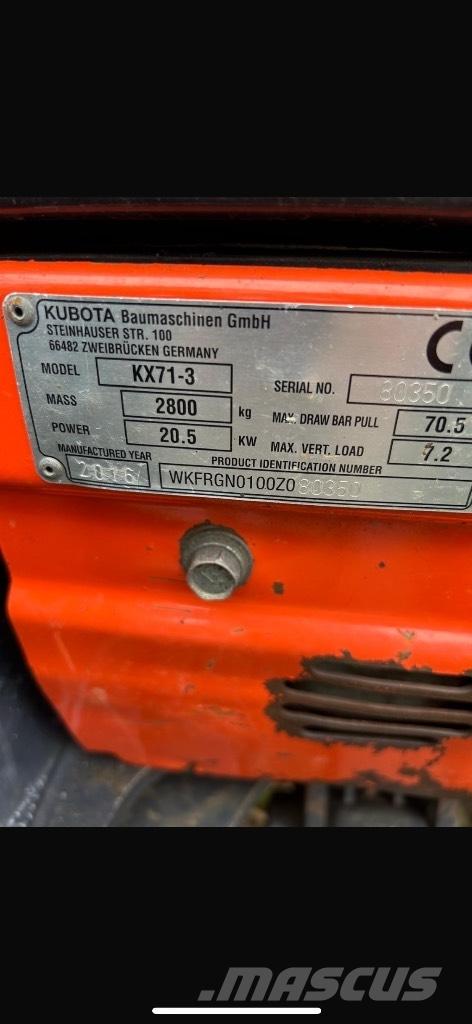 Kubota KX 71-3 Minibagger < 7t
