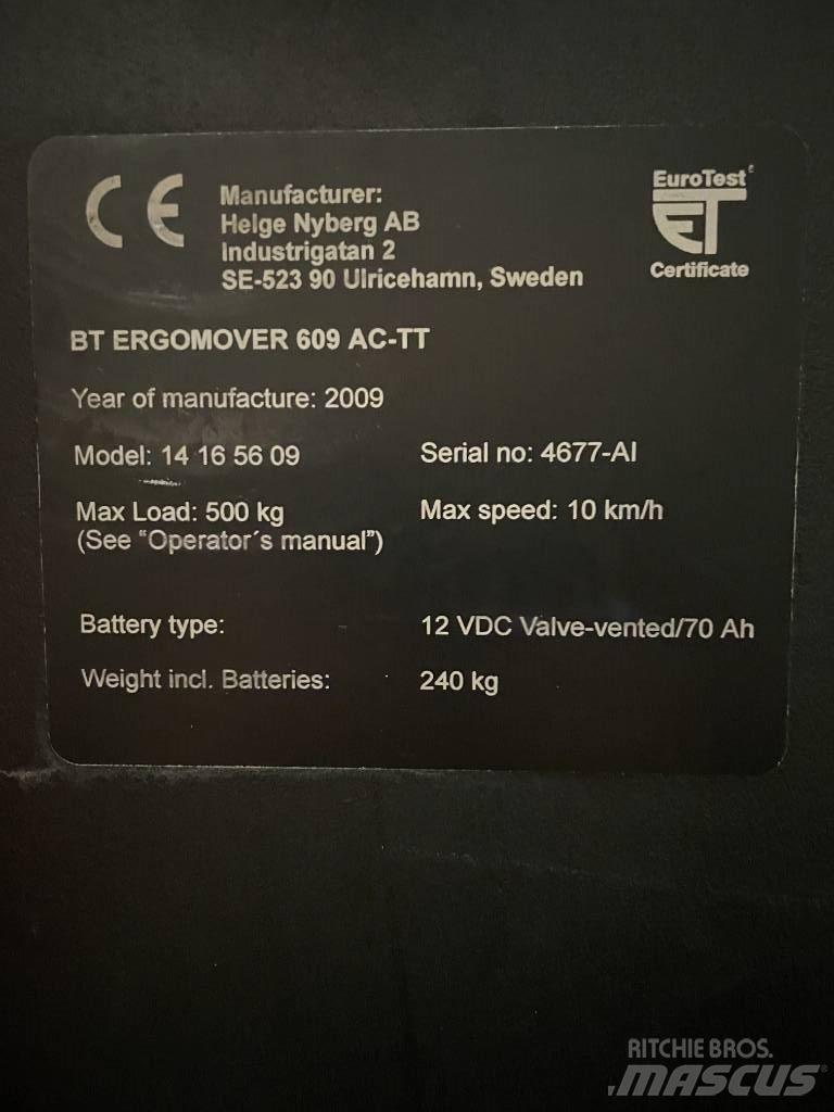 BT 609 AC TT Niederhub-Kommissionierer