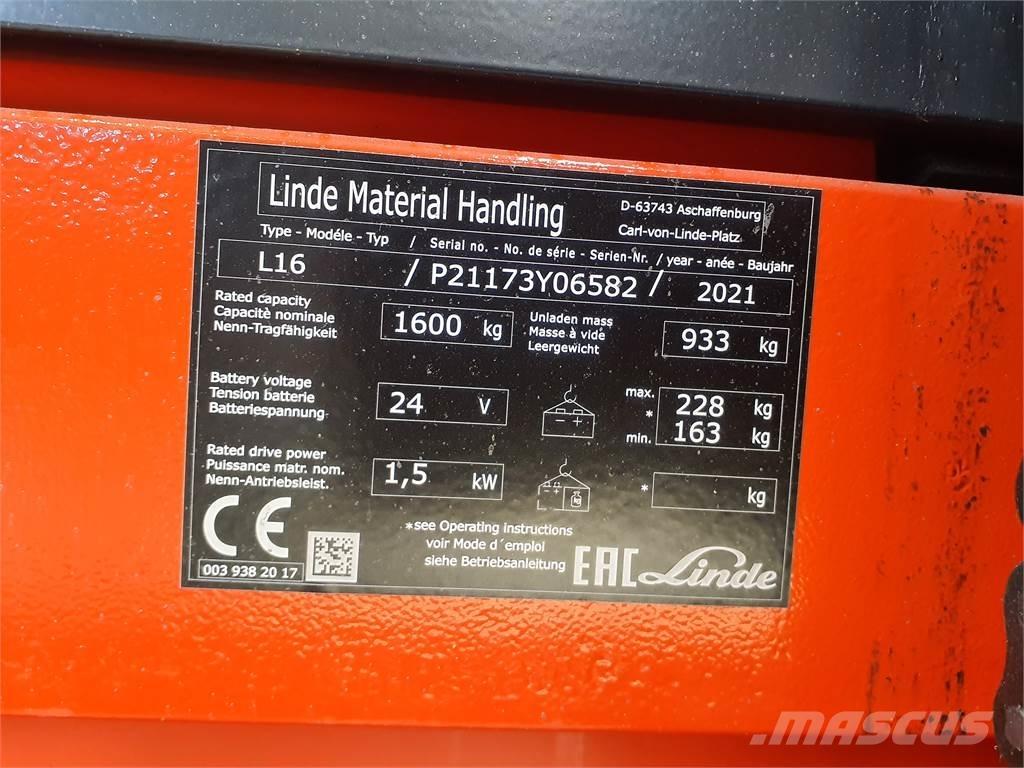Linde L16i Deichselstapler