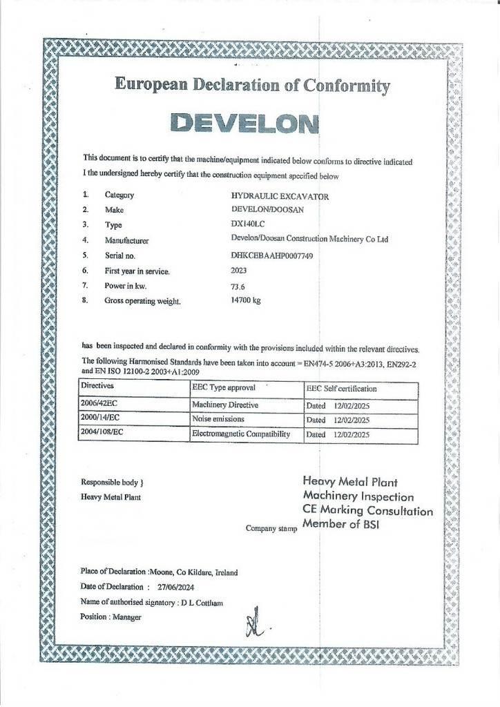Develon DX140LC Raupenbagger