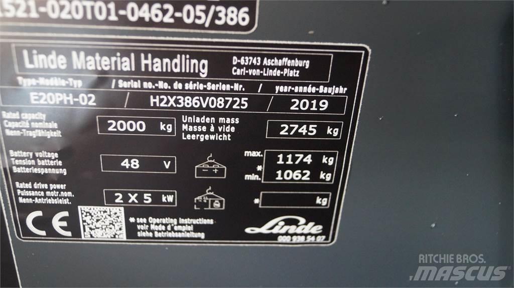 Linde E20PH Elektrostapler