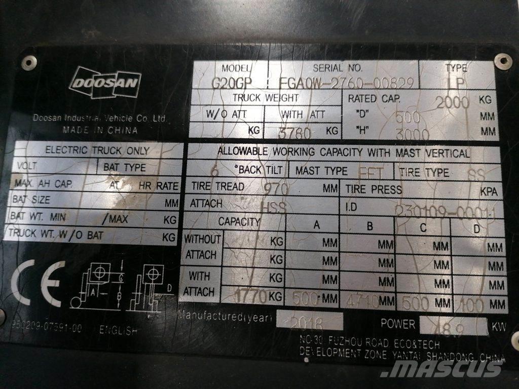 Doosan G20GP Gasstapler