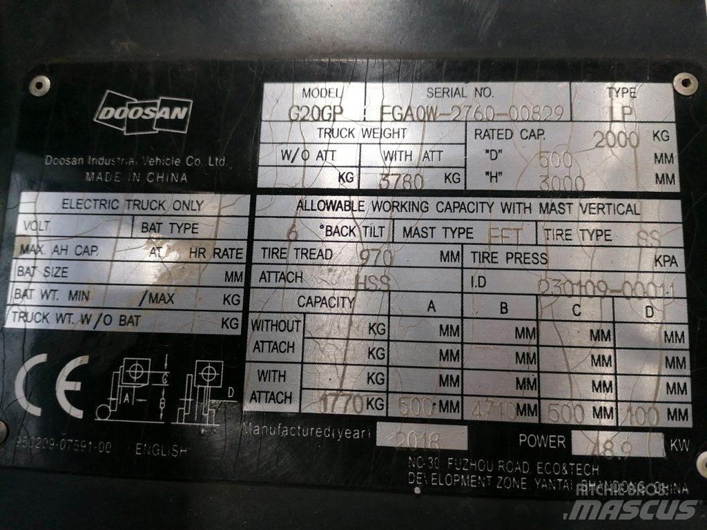 Doosan G20GP Gasstapler