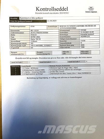 Iveco DAILY 70C18 Kofferaufbau