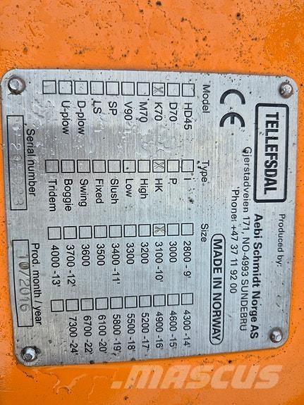 Tellefsdal K 70 Schneeschilde und -pflüge