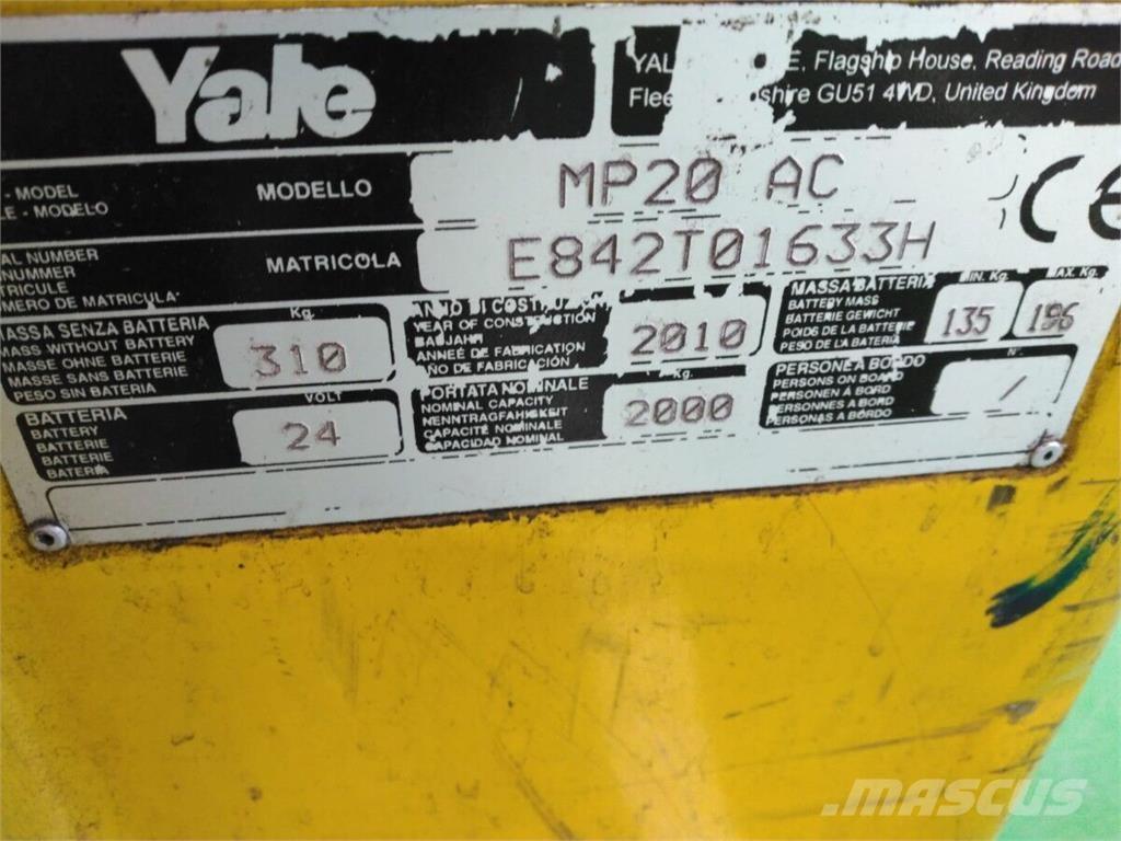 Yale MP20 Niedergabelstapler