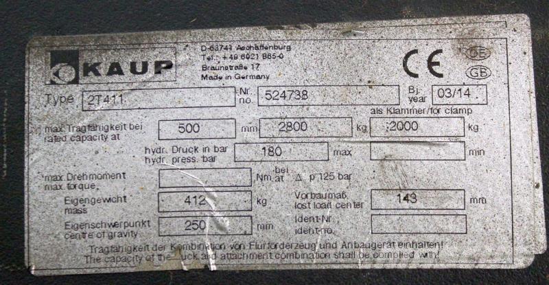 Kaup 2T411 Andere Ausstattung und Zubehör