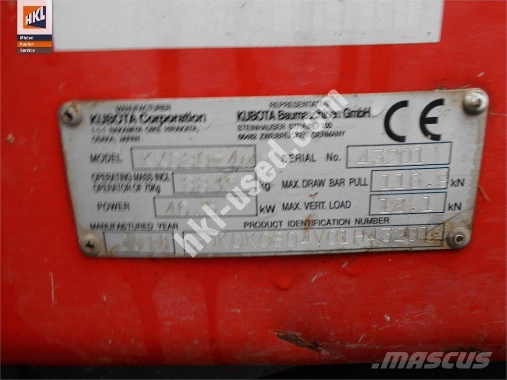 Kubota KX 080-4 Minibagger < 7t