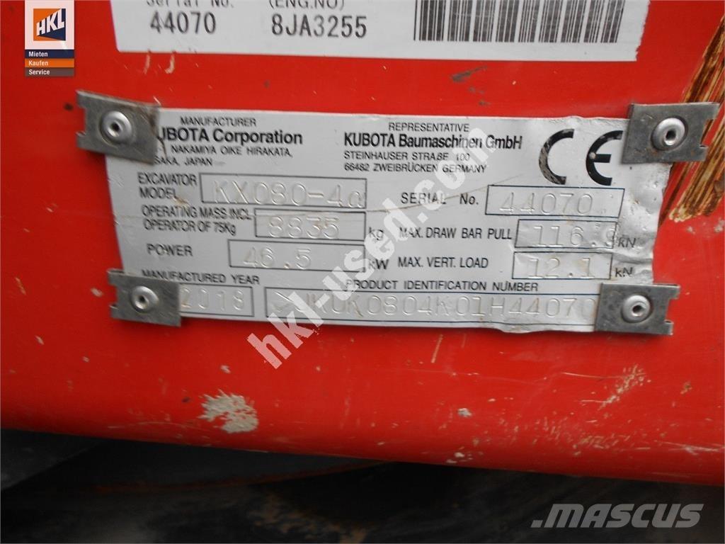 Kubota KX 080-4 Minibagger < 7t