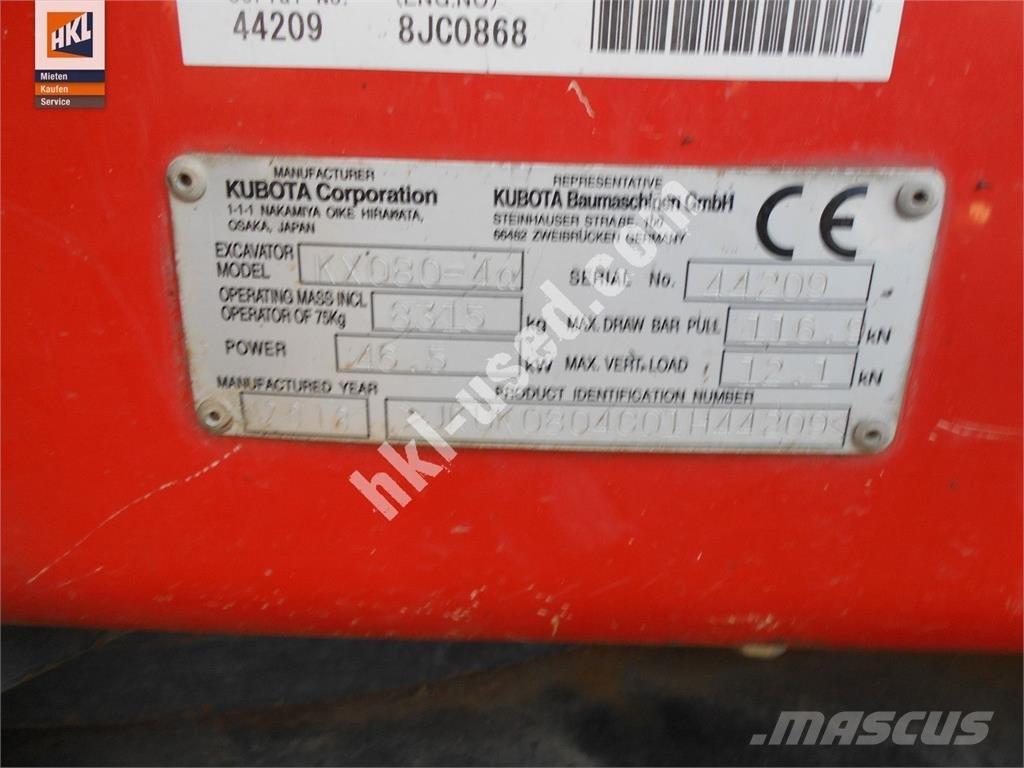 Kubota KX 080-4 Minibagger < 7t