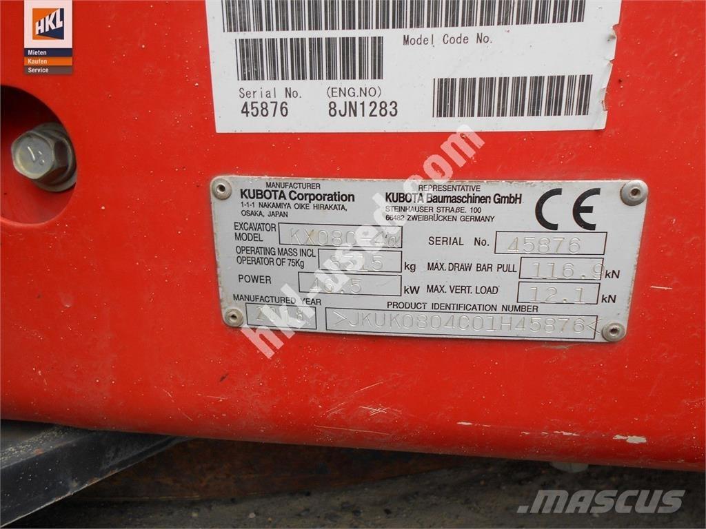 Kubota KX 080-4 Minibagger < 7t