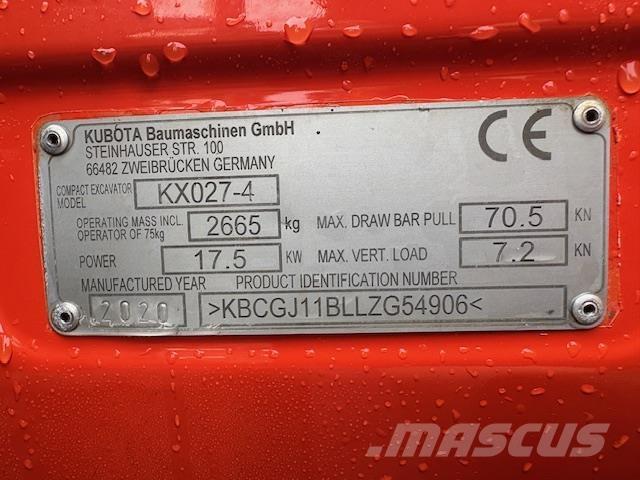 Kubota KX027-4 Midibagger  7t - 12t