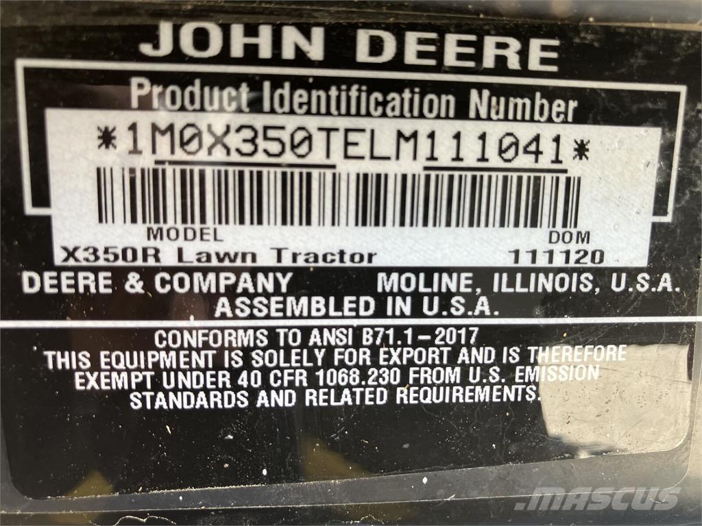 John Deere X 350R Sonstige Kommunalmaschinen