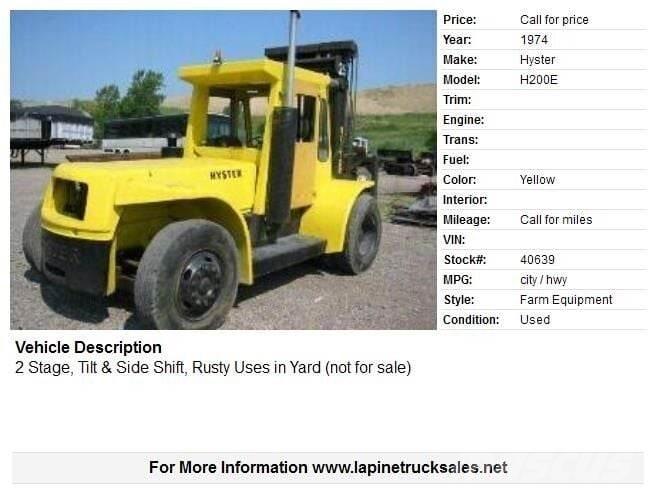 Hyster H200E Andere Gabelstapler