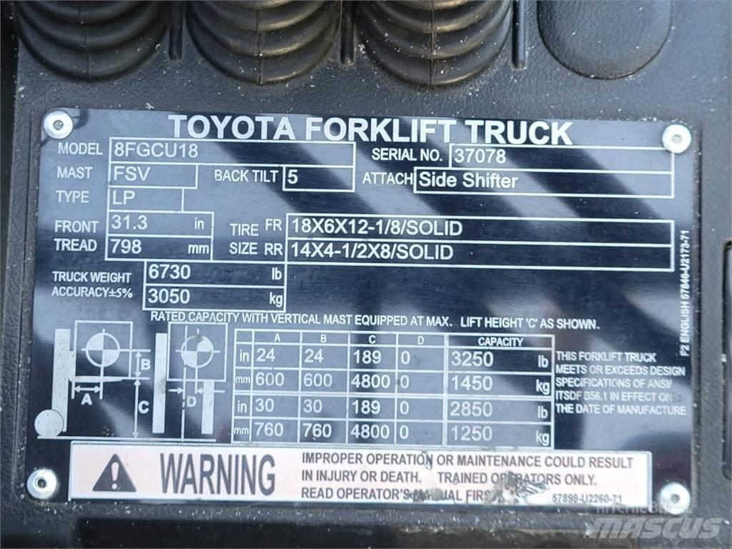 Toyota 8FGCU18 Sonstige Baumaschinen