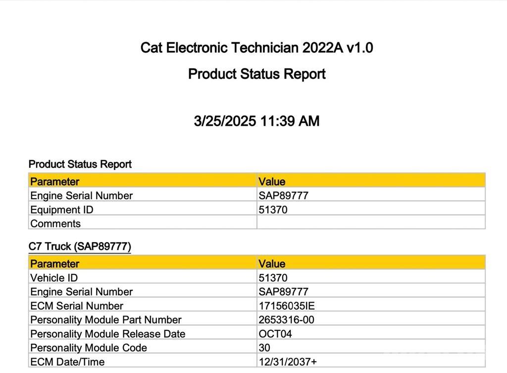 CAT C7 Elektronik