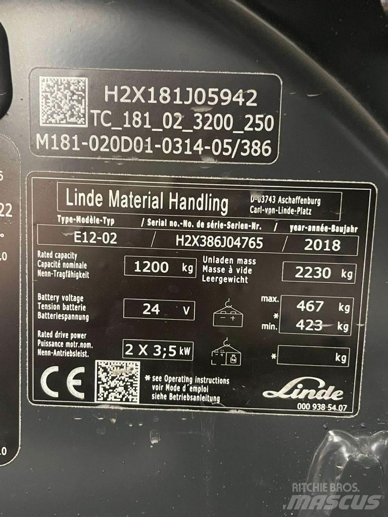 Linde E12-02-386 Elektrostapler