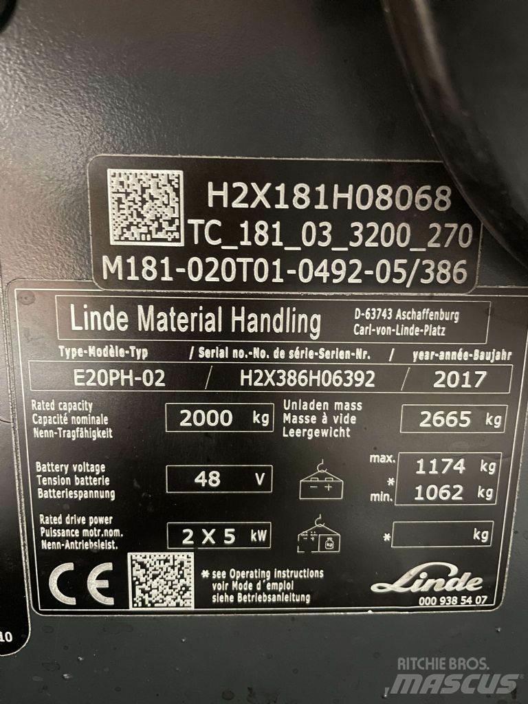 Linde E20PH-02-386 Elektrostapler