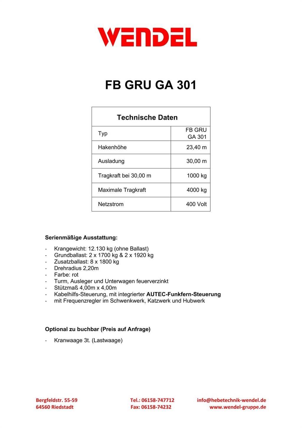 FB GRU GA 301 Turmdrehkrane