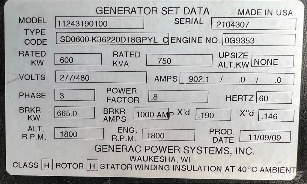 Generac SD600 Diesel Generatoren