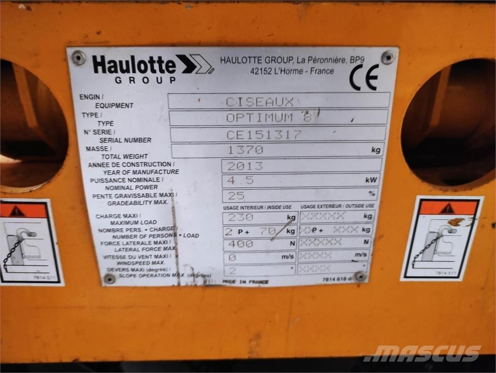 Haulotte OPTIMUM8 Scheren-Arbeitsbühnen