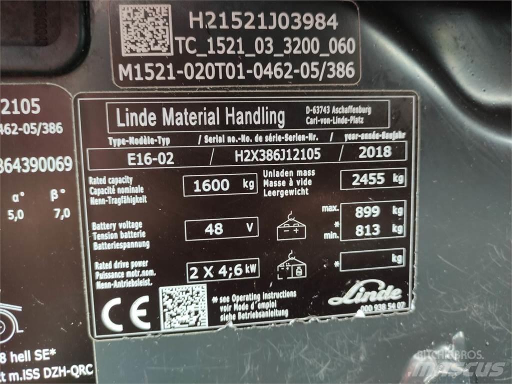 Linde E16-02-386-EVO Elektrostapler