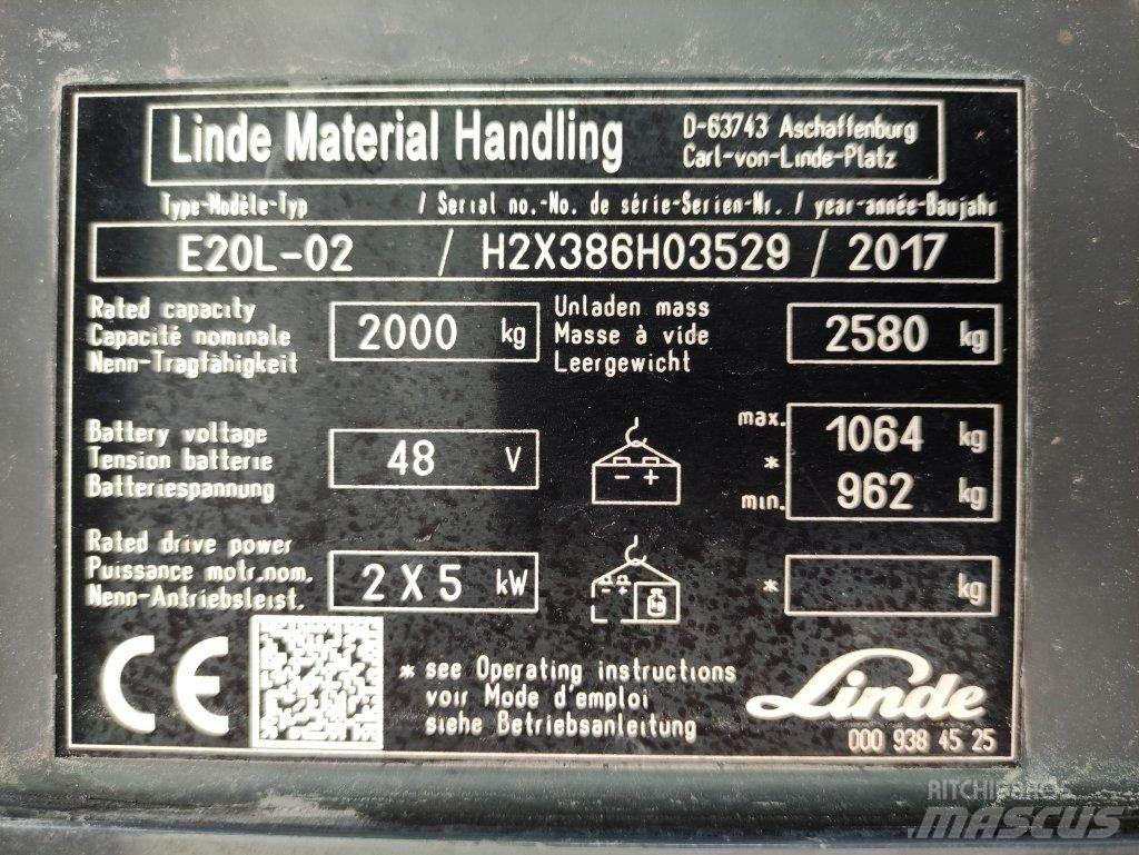 Linde E20L-02-386 Elektrostapler