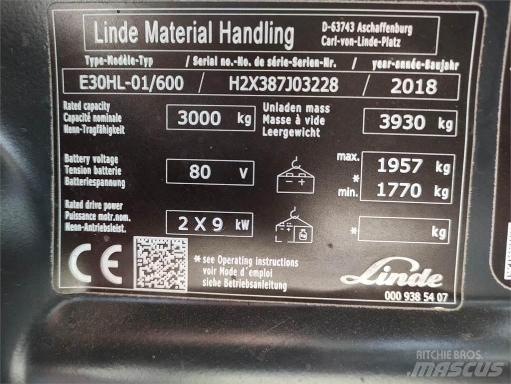 Linde E30HL-01/600-387 Elektrostapler