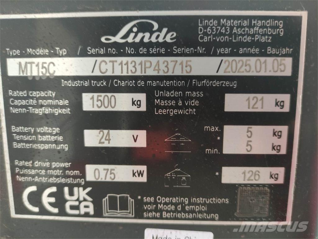 Linde MT15C Niedergabelstapler