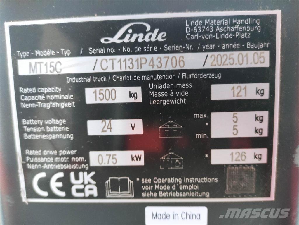Linde MT15C Niedergabelstapler