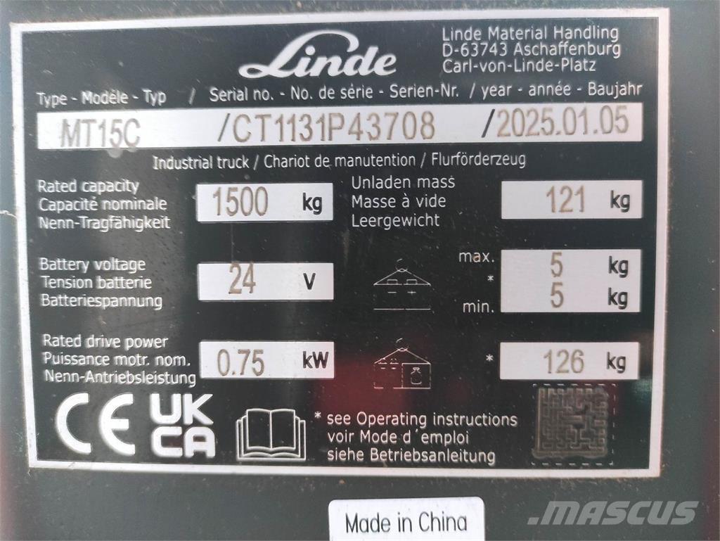Linde MT15C Niedergabelstapler