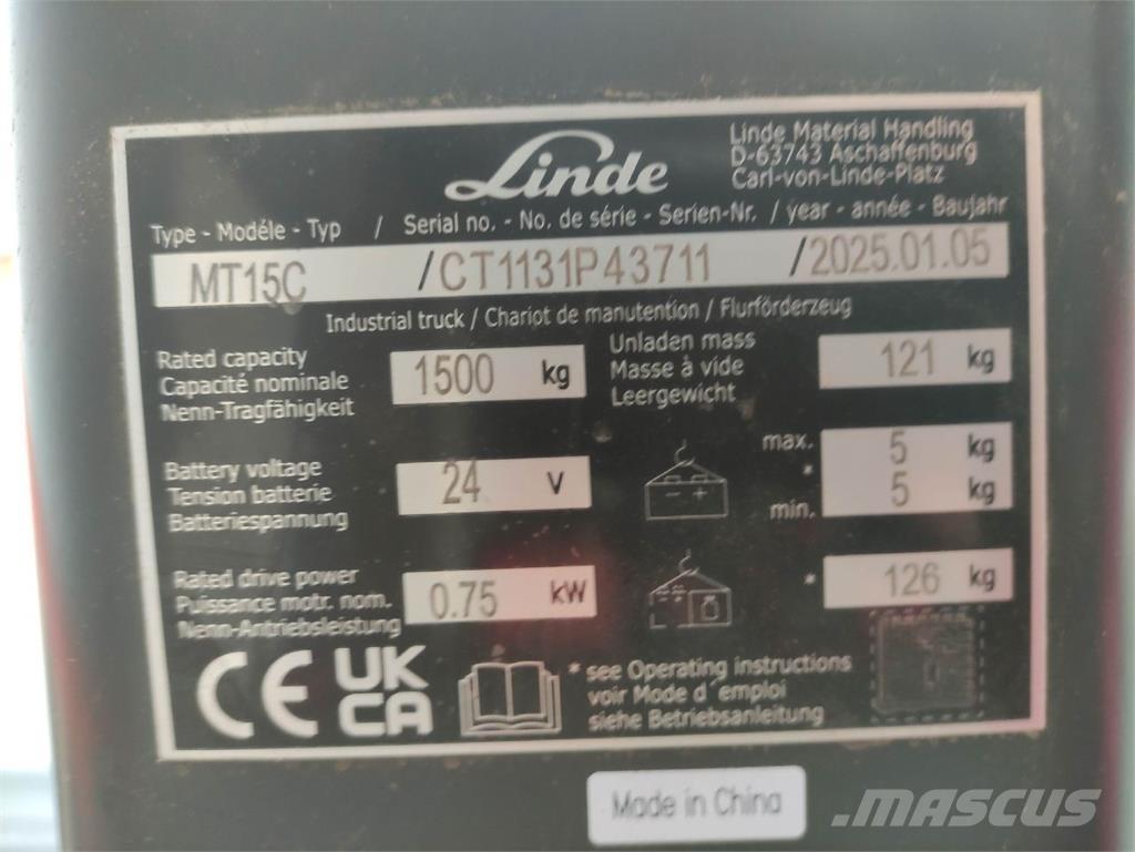 Linde MT15C Niedergabelstapler