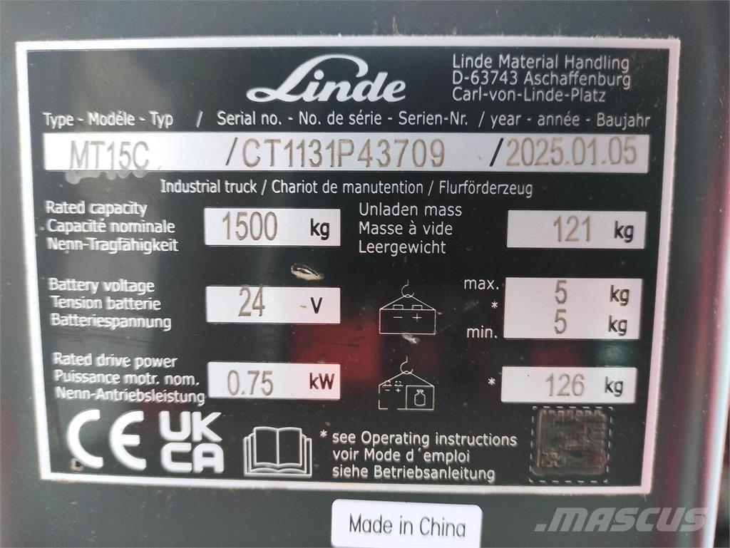 Linde MT15C Niedergabelstapler