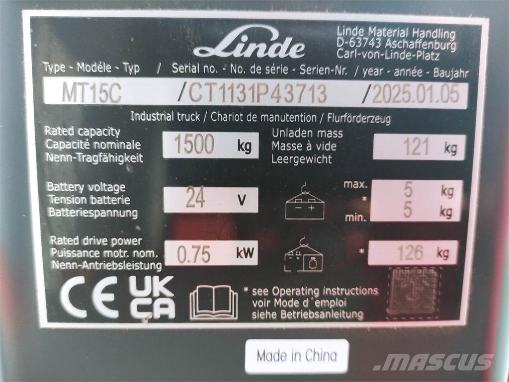 Linde MT15C Niedergabelstapler