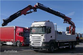 Scania R 480 6X4 Flatbed + crane Palfinger PK40002 + JIB