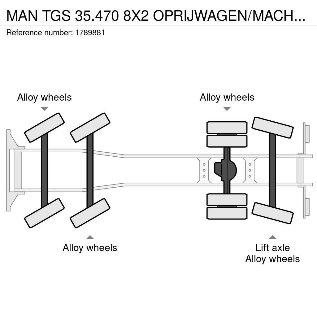 MAN TGS 35.470 8X2 OPRIJWAGEN/MACHINE TRANSPORTER/PLAT Autotransporter