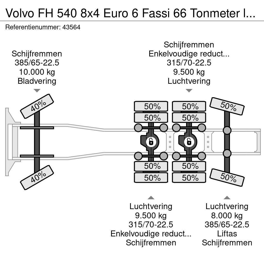 Volvo FH 540 8x4 Euro 6 Fassi 66 Tonmeter laadkraan + Fl Sattelzugmaschinen