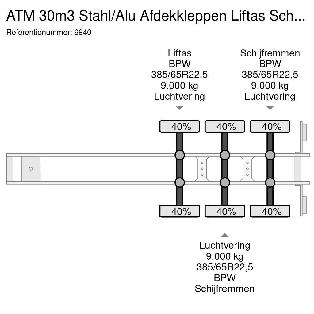 ATM 30m3 Stahl/Alu Afdekkleppen Liftas Scheibenbremsen Kippladerauflieger