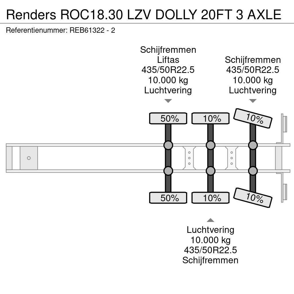 Renders ROC18.30 LZV DOLLY 20FT 3 AXLE Containerauflieger