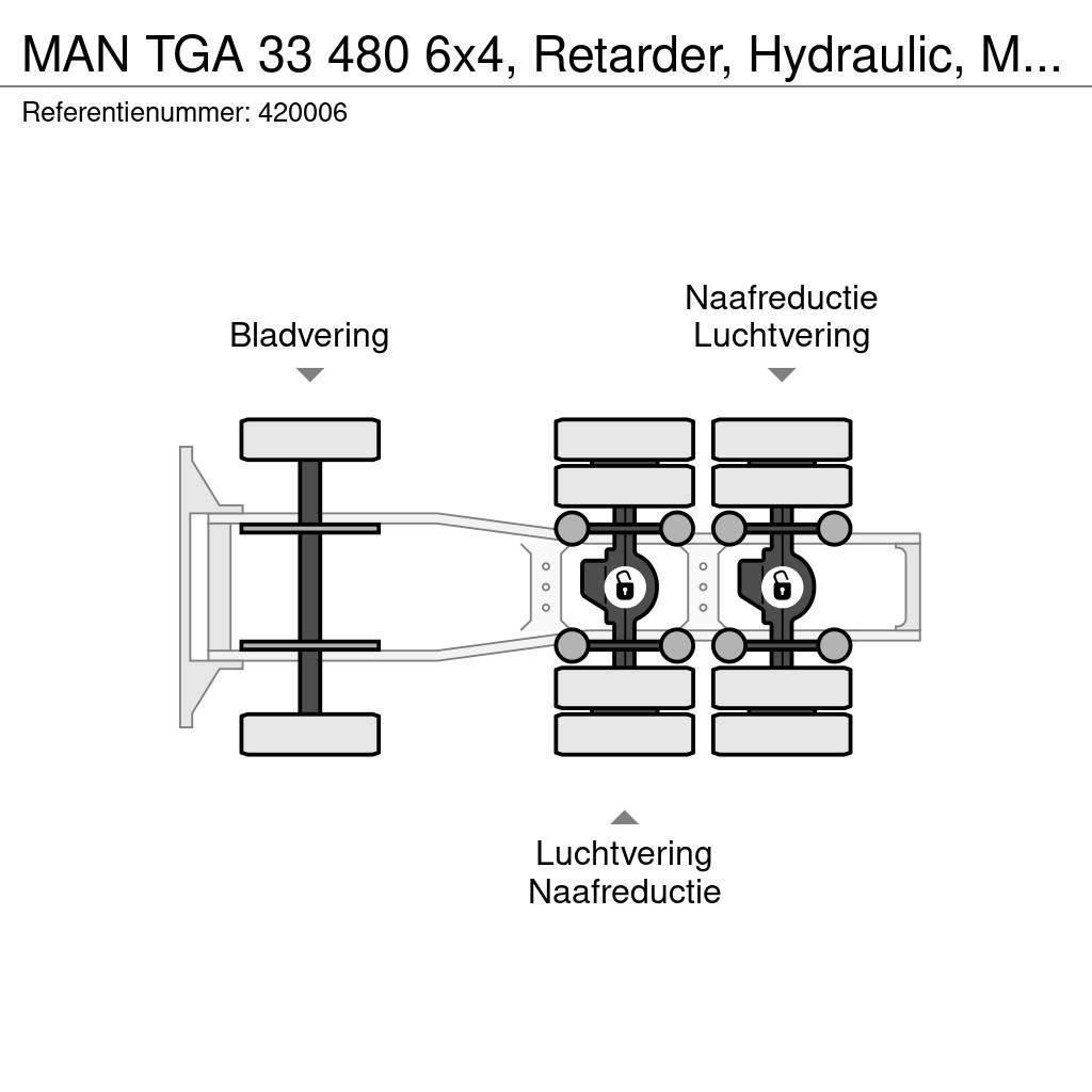 MAN TGA 33 480 6x4, Retarder, Hydraulic, Manual Sattelzugmaschinen