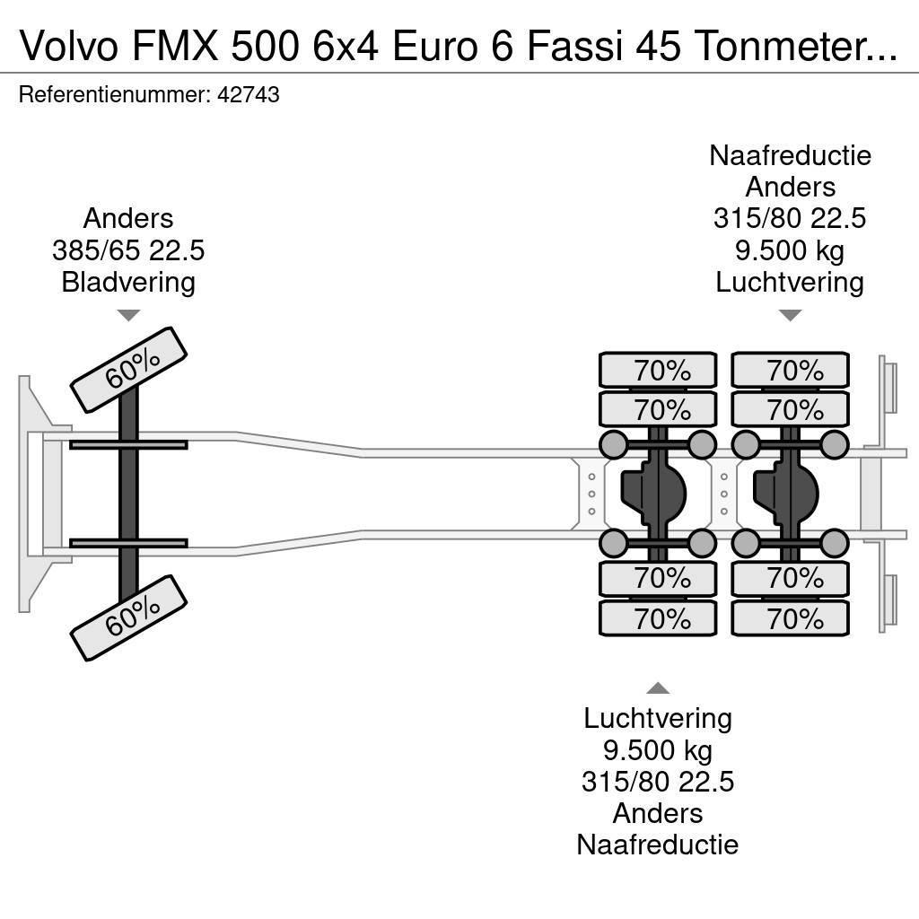 Volvo FMX 500 6x4 Euro 6 Fassi 45 Tonmeter laadkraan All-Terrain-Krane